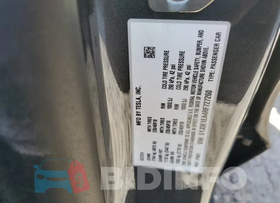 5YJ3E1EA4RF727260 Photo# 12
