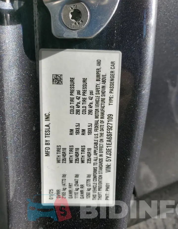 5YJ3E1EA6SF927109 Photo# 13