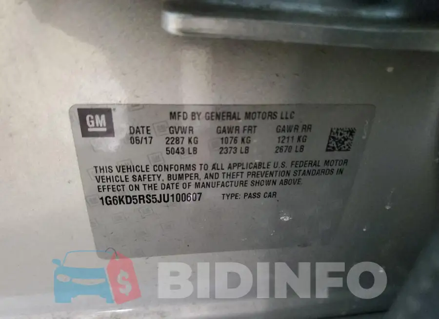 1G6KD5RS5JU100607 Photo# 12