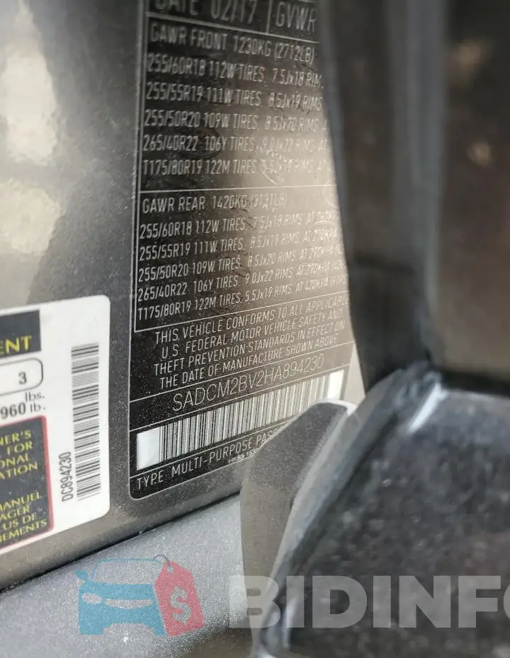 SADCM2BV2HA894230 Photo# 13