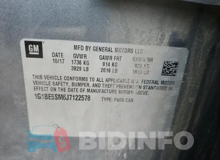 1G1BE5SM6J7122578 Photo# 12