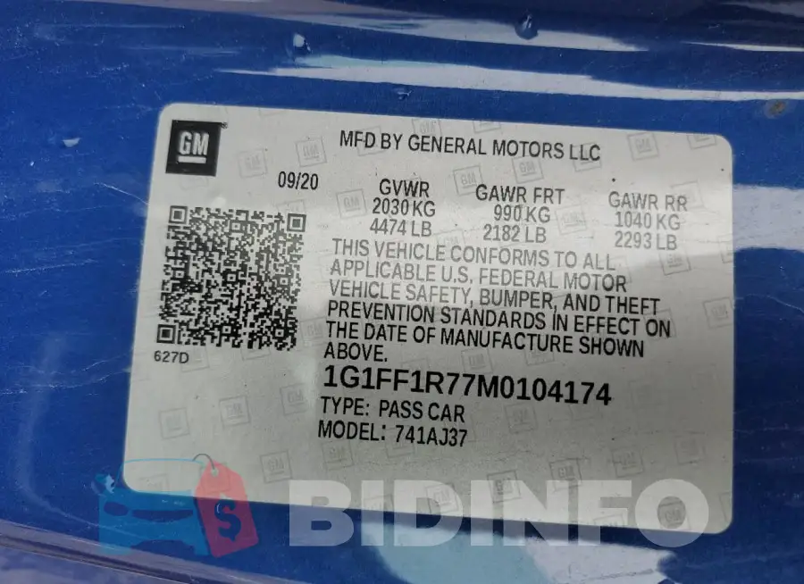 1G1FF1R77M0104174 Photo# 13