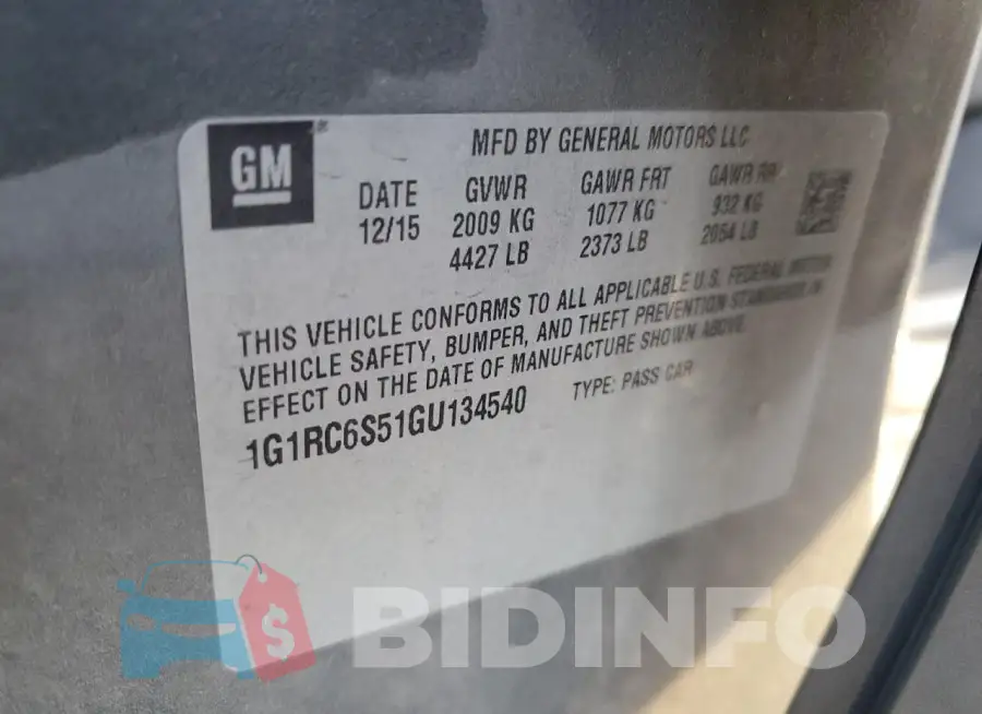1G1RC6S51GU134540 Photo# 13