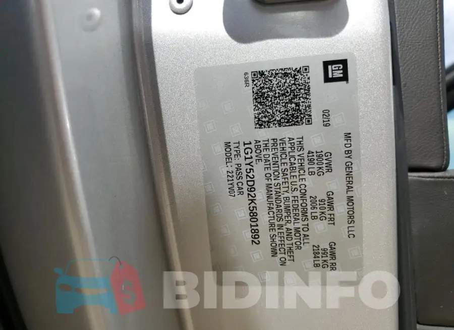 1G1Y52D92K5801892 Photo# 13