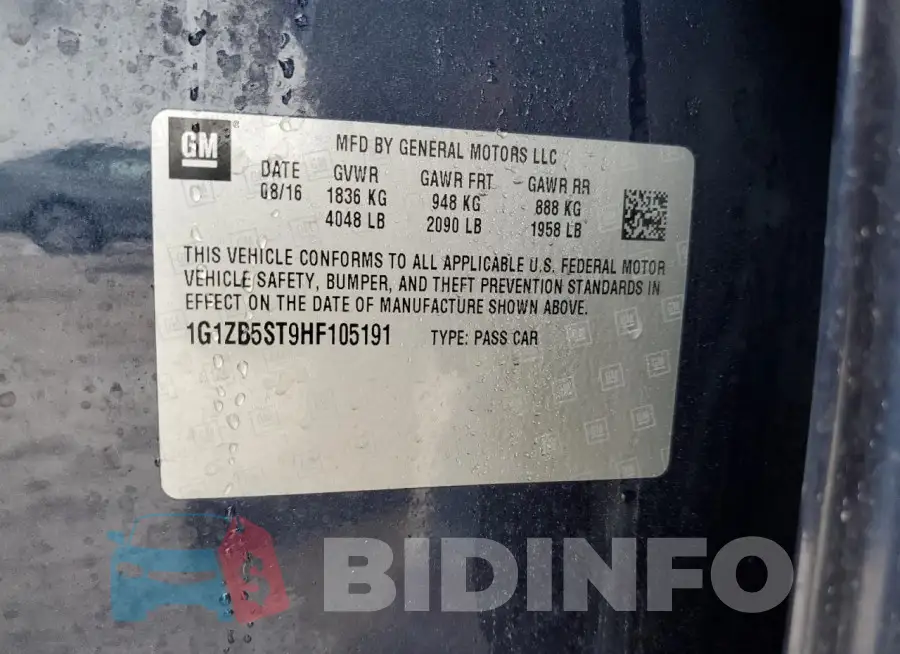 1G1ZB5ST9HF105191 Photo# 12