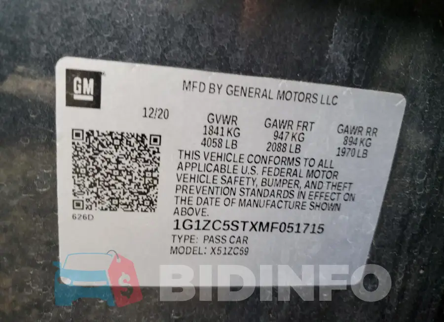 1G1ZC5STXMF051715 Photo# 12