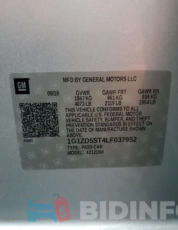 1G1ZD5ST4LF037952 Photo# 12