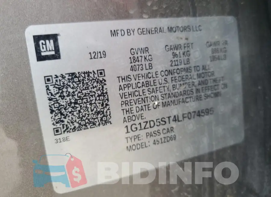 1G1ZD5ST4LF074595 Photo# 12