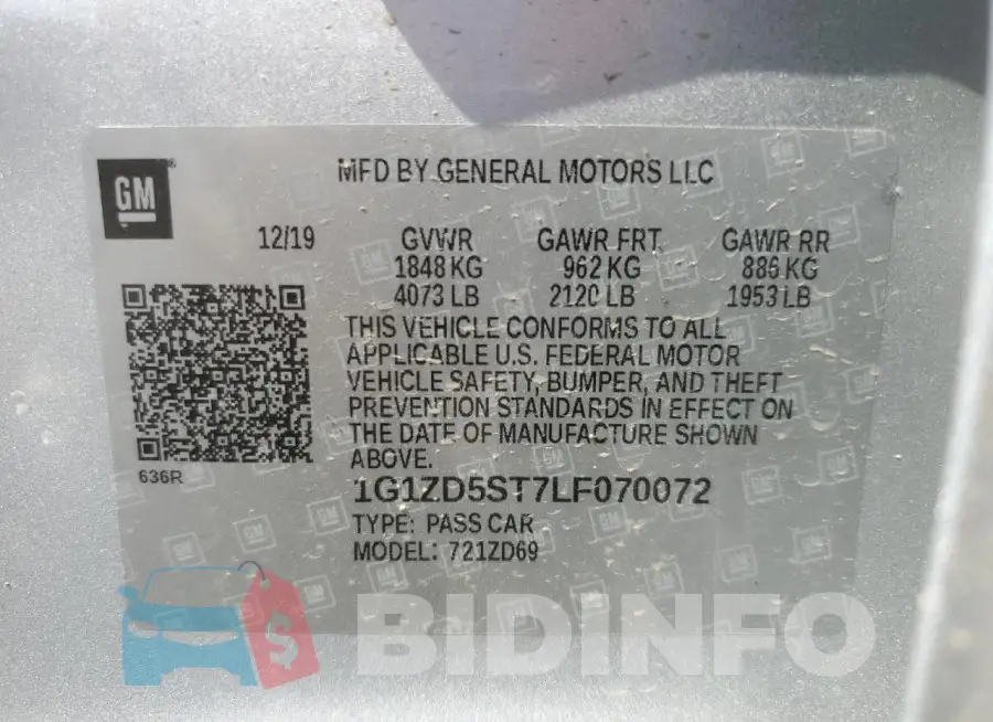 1G1ZD5ST7LF070072 Photo# 12