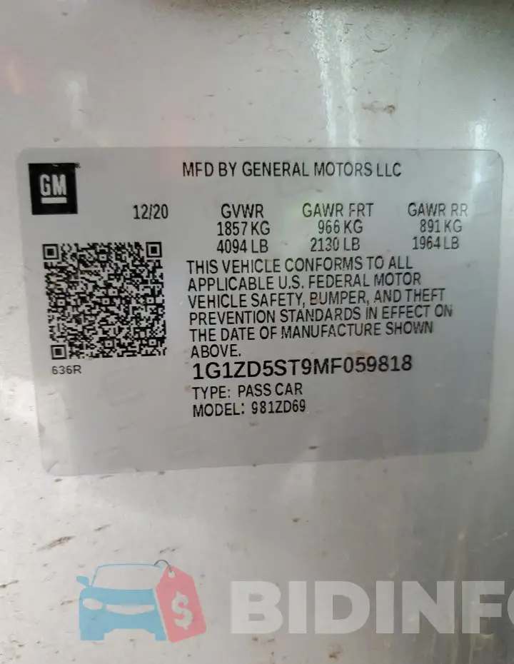 1G1ZD5ST9MF059818 Photo# 13