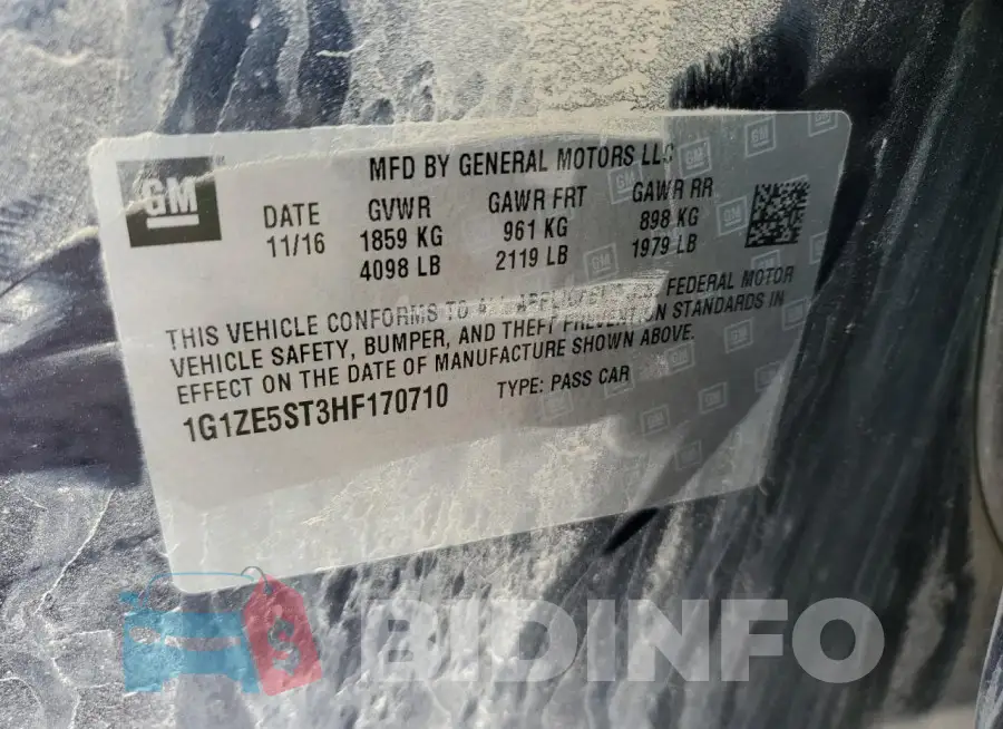 1G1ZE5ST3HF170710 Photo# 12