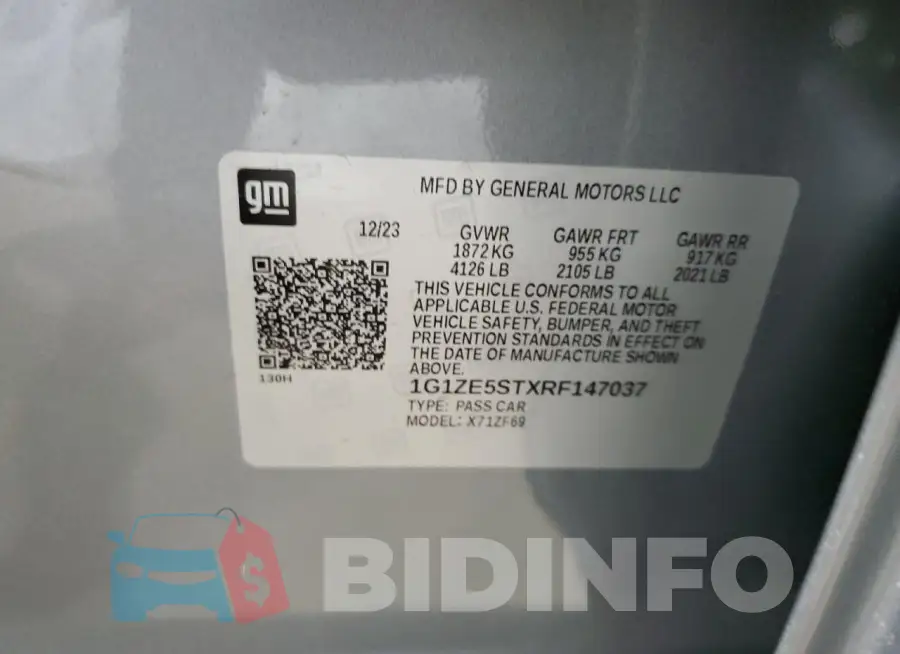 1G1ZE5STXRF147037 Photo# 13