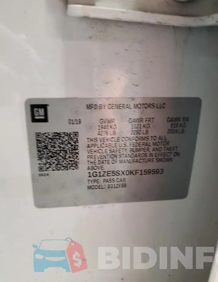1G1ZE5SX0KF159593 Photo# 12