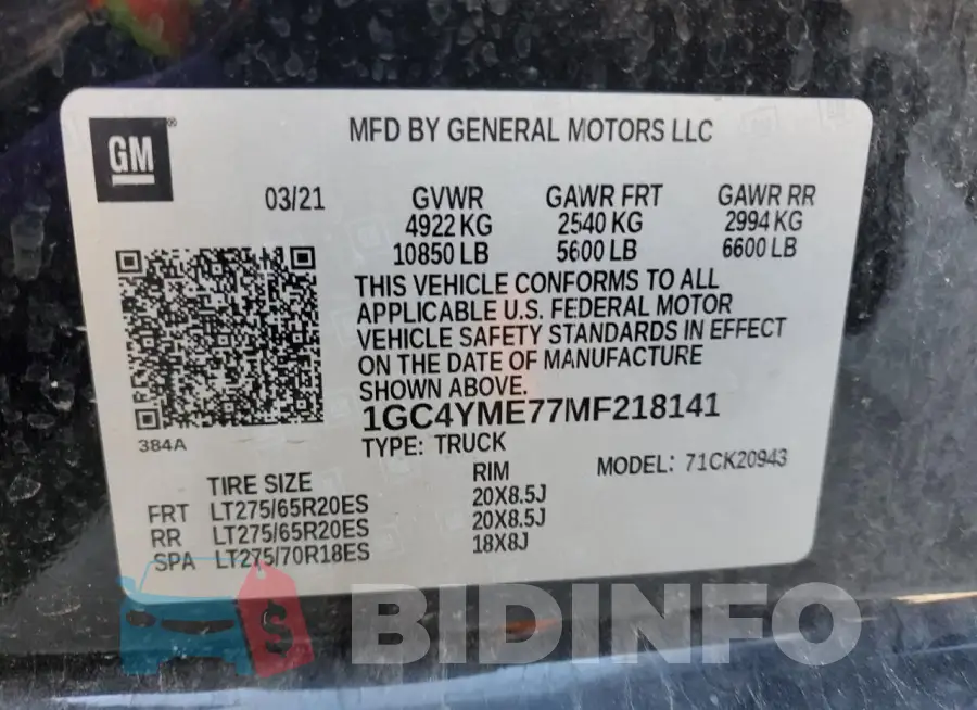 1GC4YME77MF218141 Photo# 13