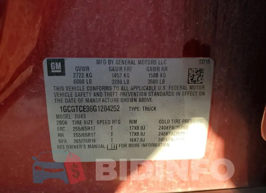 1GCGTCE36G1204252 Photo# 12