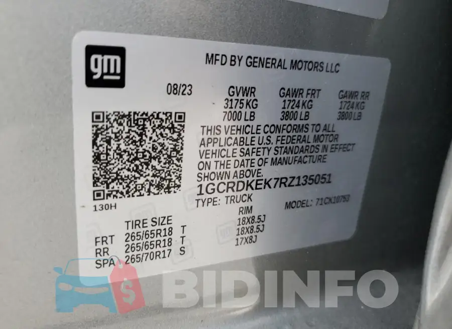 1GCRDKEK7RZ135051 Photo# 12