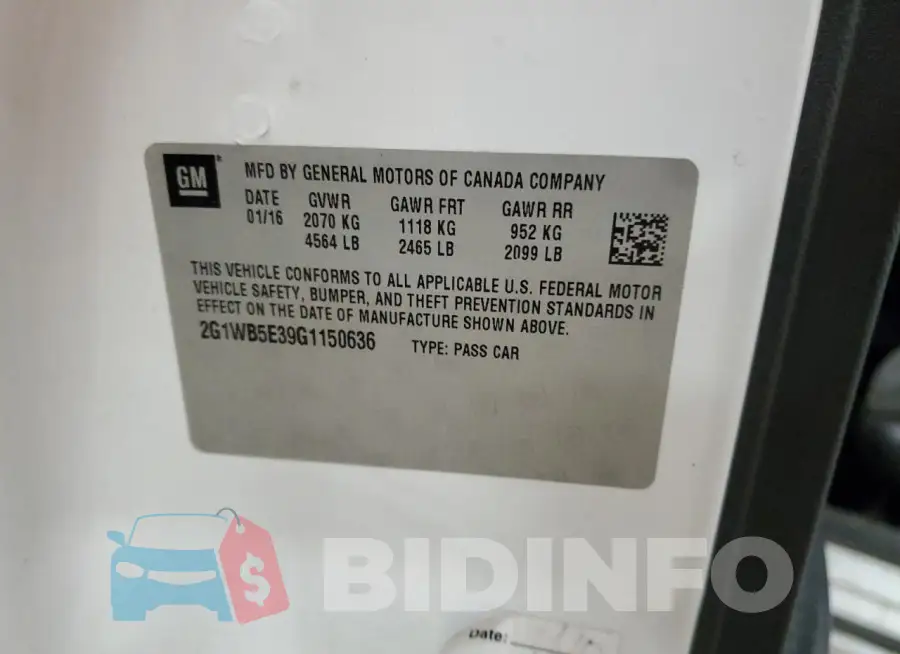 2G1WB5E39G1150636 Photo# 12
