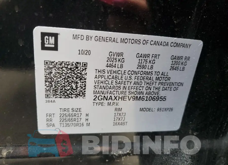 2GNAXHEV9M6106955 Photo# 13