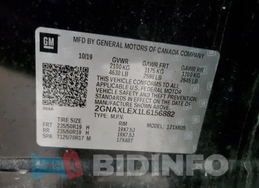 2GNAXLEX1L6156882 Photo# 13