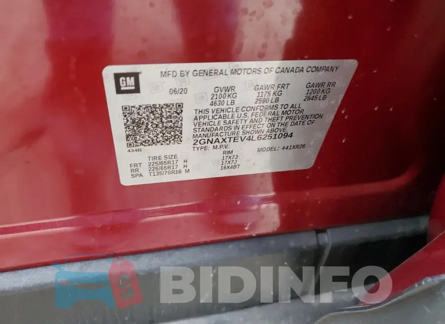 2GNAXTEV4L6251094 Photo# 13