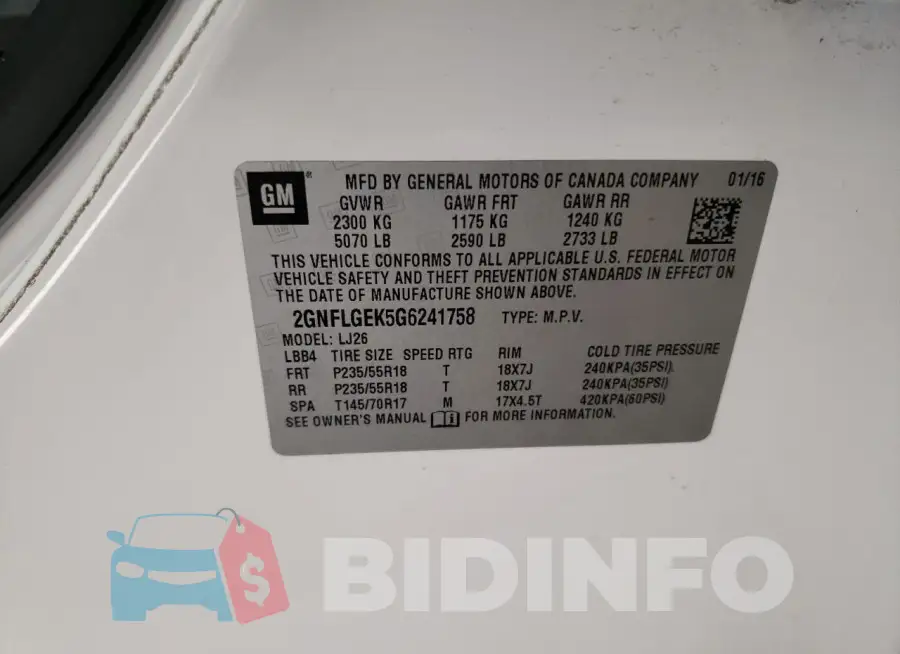 2GNFLGEK5G6241758 Photo# 13