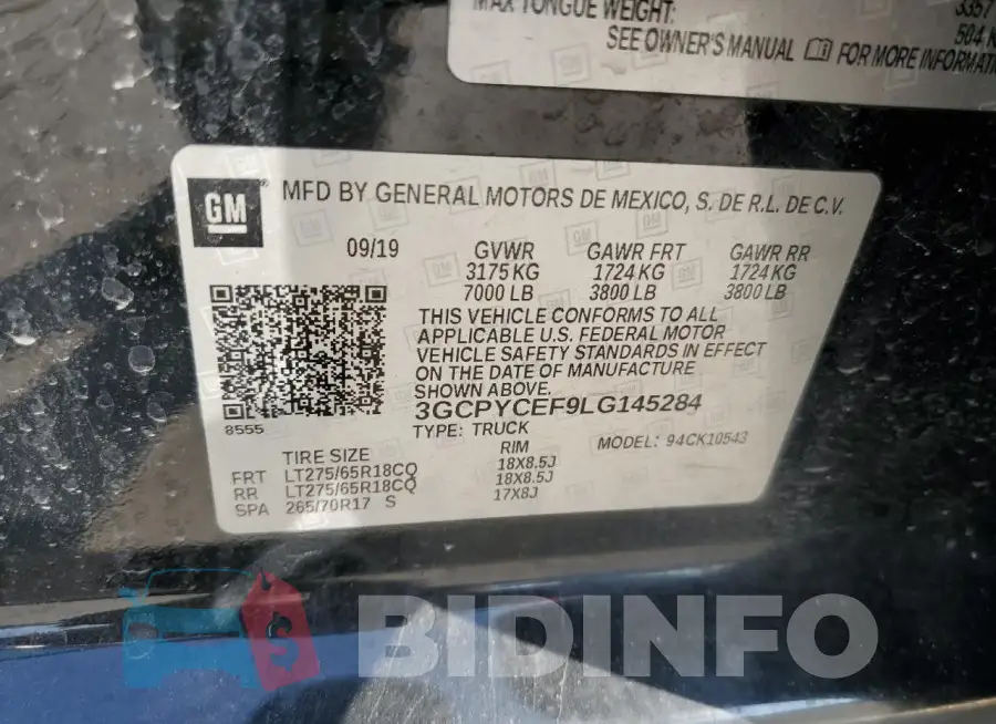 3GCPYCEF9LG145284 Photo# 12