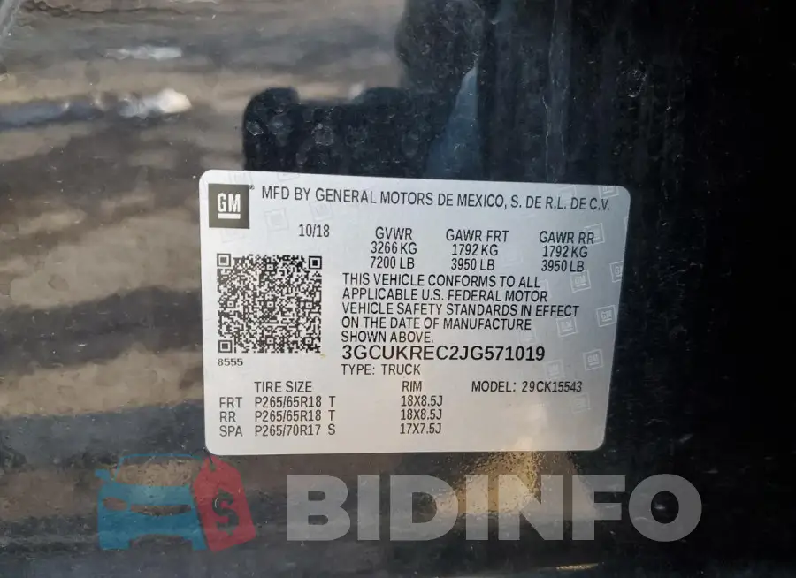 3GCUKREC2JG571019 Photo# 12
