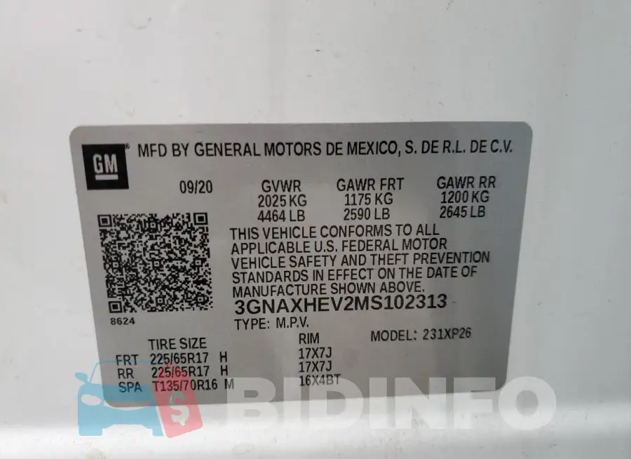 3GNAXHEV2MS102313 Photo# 13