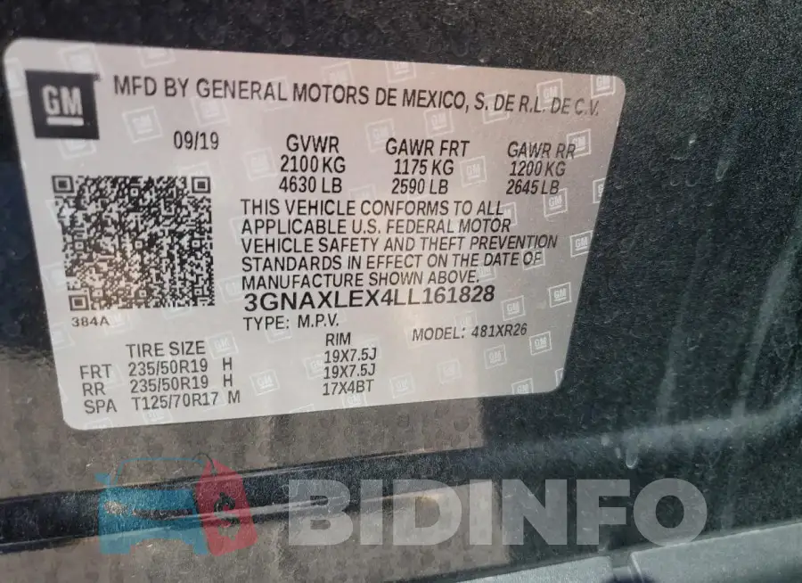 3GNAXLEX4LL161828 Photo# 13