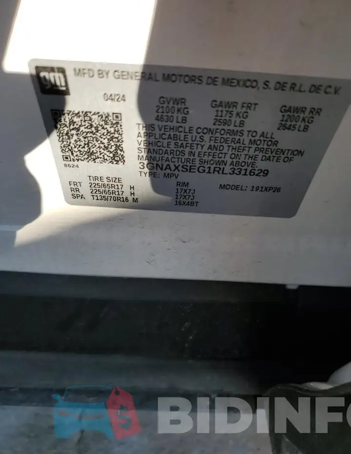 3GNAXSEG1RL331629 Photo# 13