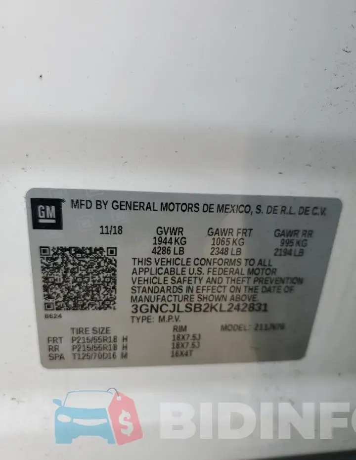 3GNCJLSB2KL242831 Photo# 13