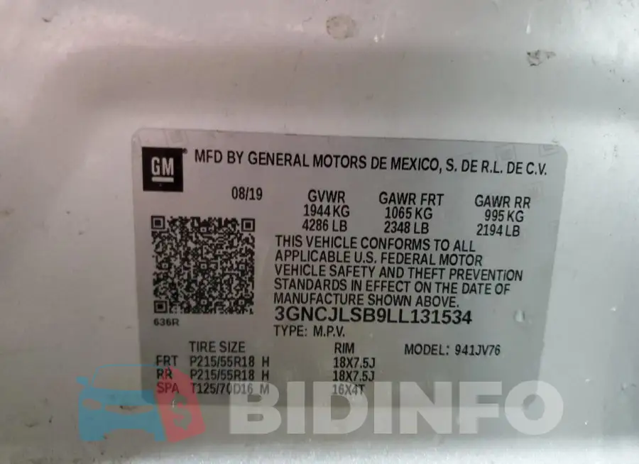 3GNCJLSB9LL131534 Photo# 13