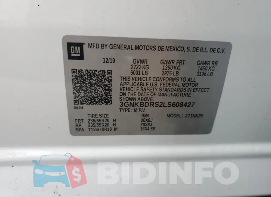 3GNKBDRS2LS608427 Photo# 13