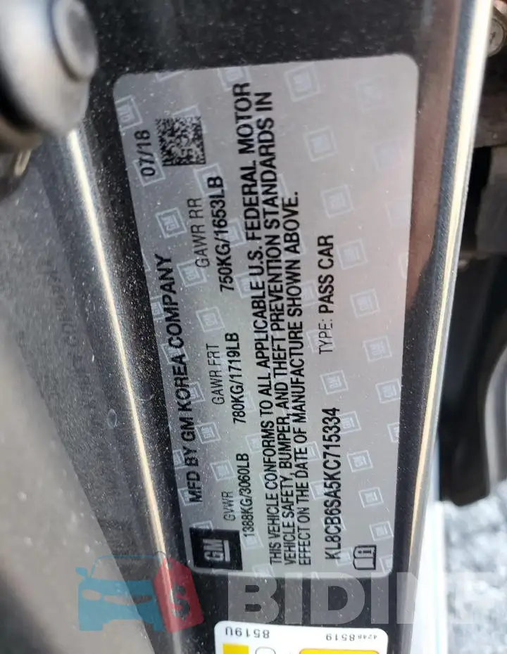 KL8CB6SA5KC715334 Photo# 12