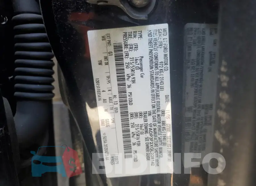 1FADP3F2XGL228142 Photo# 12