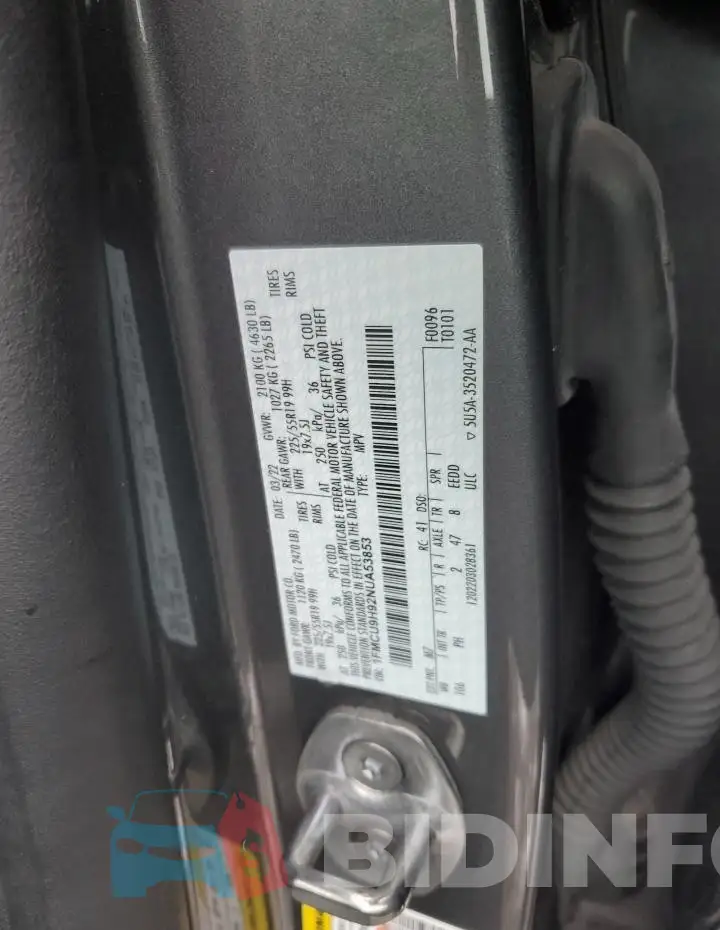 1FMCU9H92NUA53853 Photo# 13
