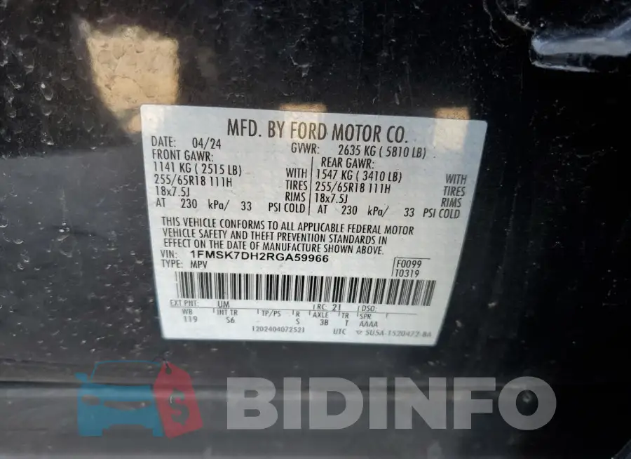 1FMSK7DH2RGA59966 Photo# 12