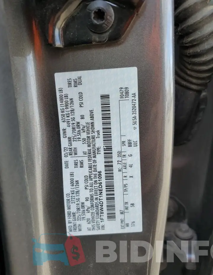 1FT8W4DT1NED61096 Photo# 12