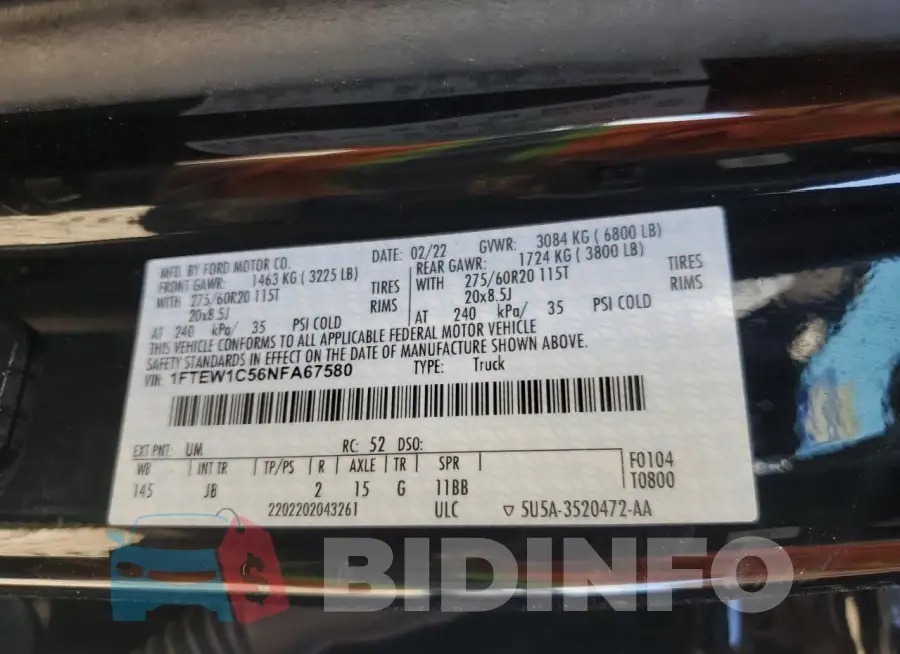 1FTEW1C56NFA67580 Photo# 12