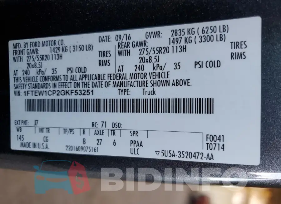 1FTEW1CP2GKF53251 Photo# 13