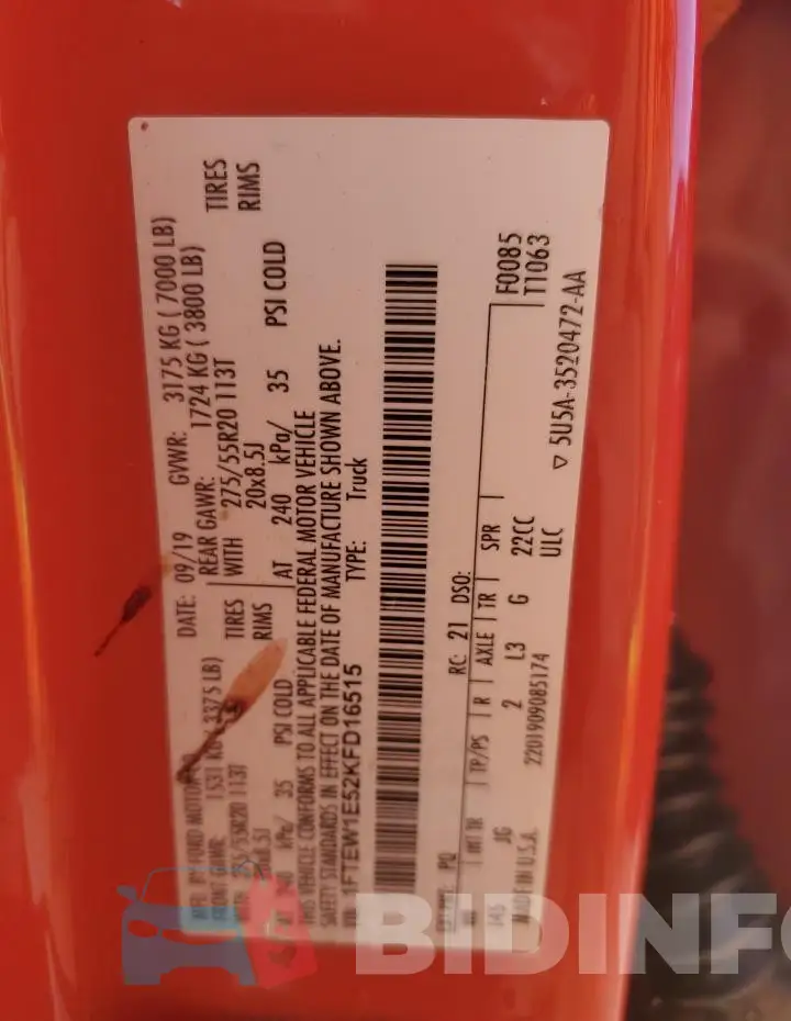 1FTEW1E52KFD16515 Photo# 12