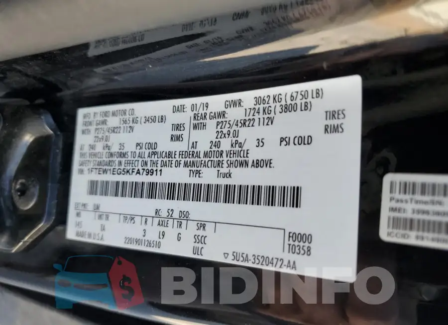 1FTEW1EG5KFA79911 Photo# 12