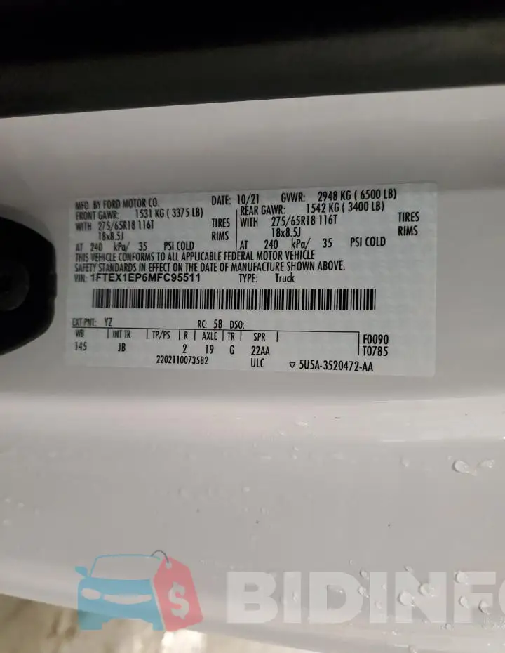 1FTEX1EP6MFC95511 Photo# 12