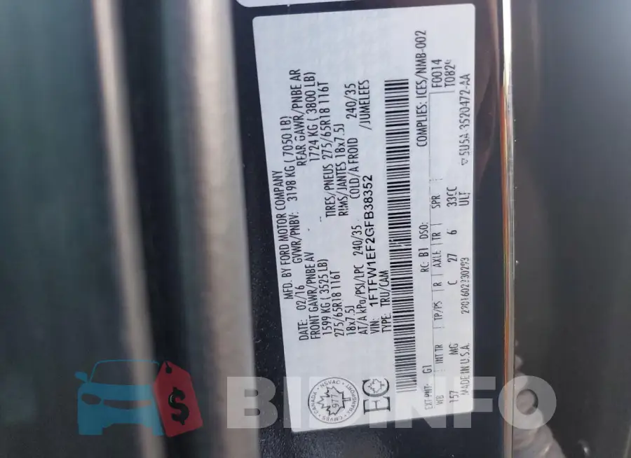 1FTFW1EF2GFB38352 Photo# 12