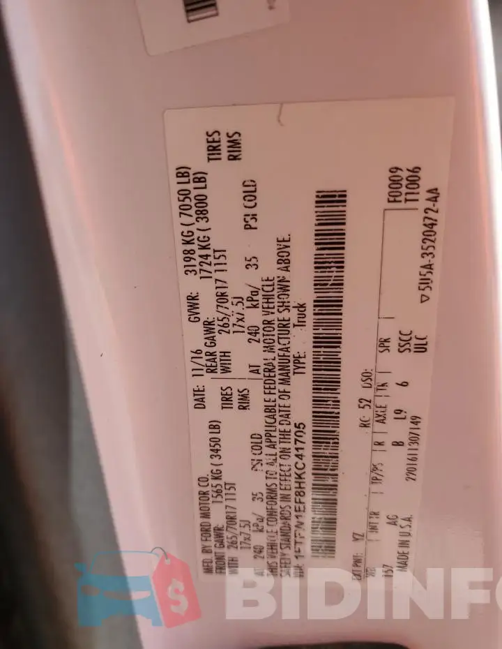 1FTFW1EF8HKC41705 Photo# 12