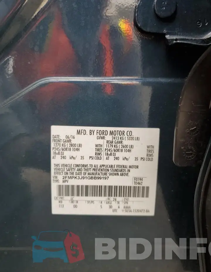 2FMPK3J91GBB99197 Photo# 14