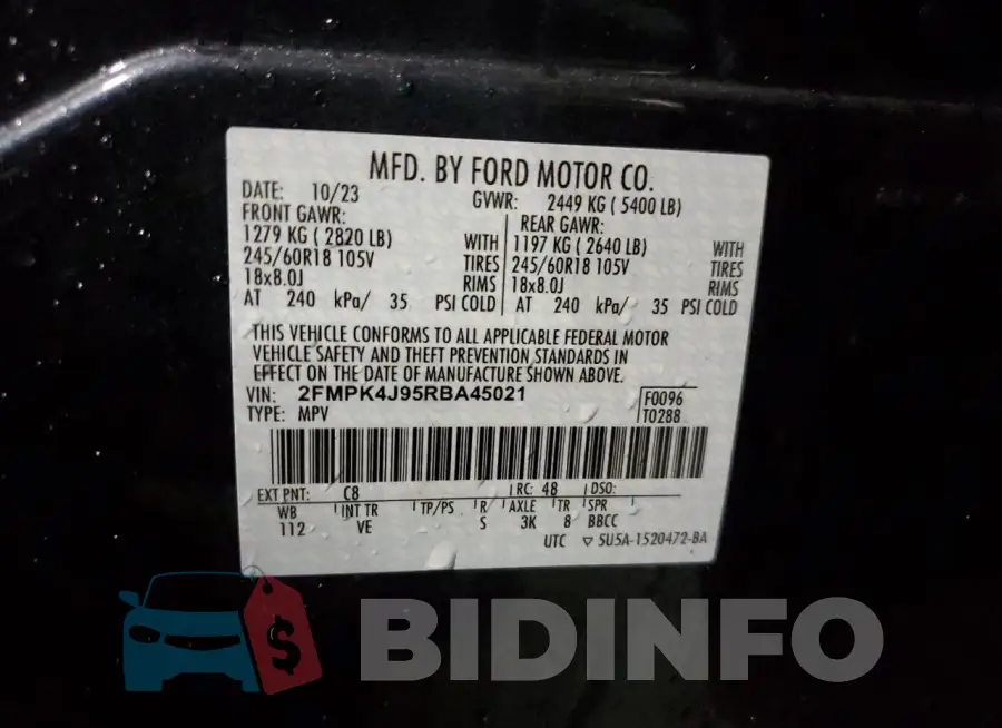 2FMPK4J95RBA45021 Photo# 13