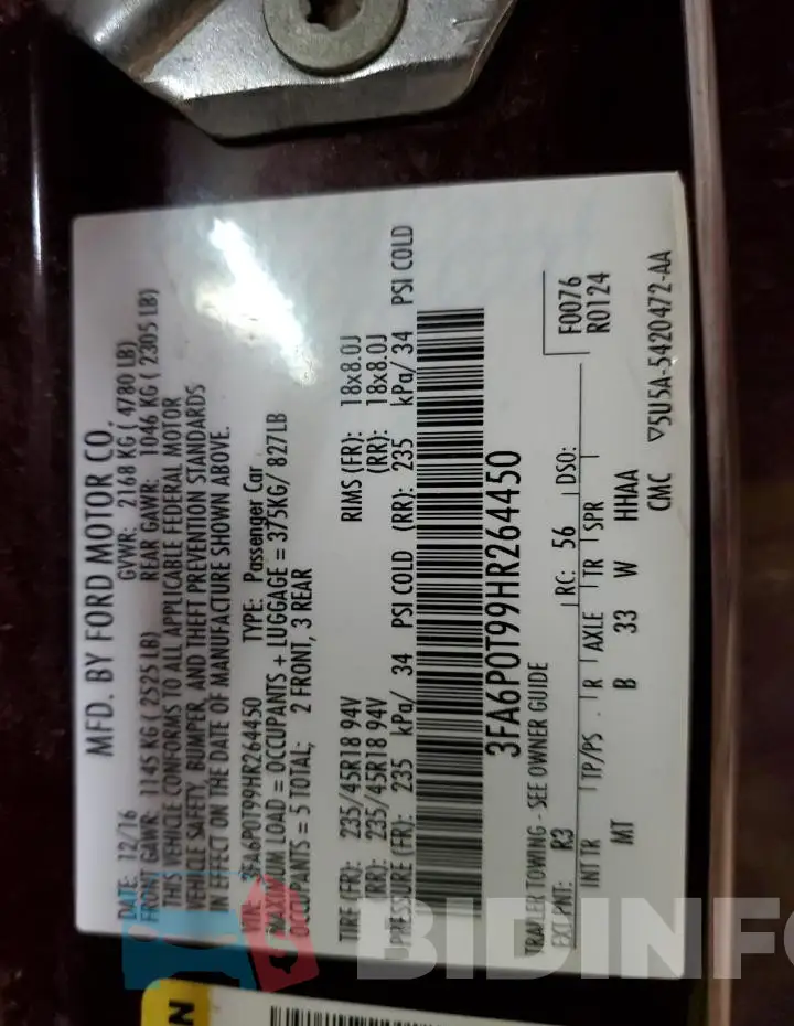 3FA6P0T99HR264450 Photo# 13