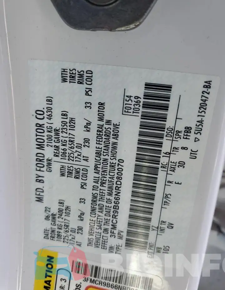 3FMCR9B66NRD80070 Photo# 13