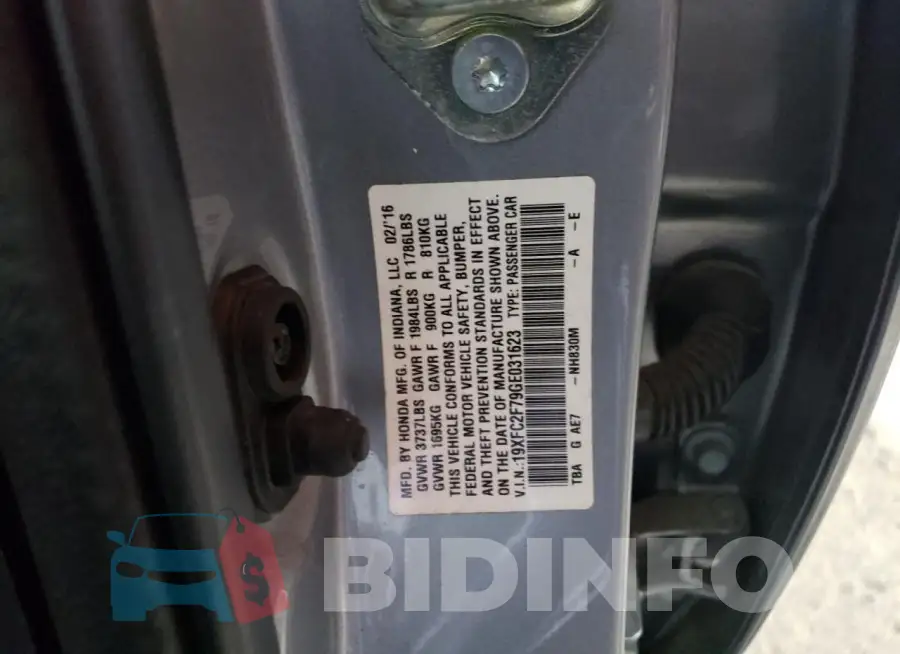 19XFC2F79GE031623 Photo# 12
